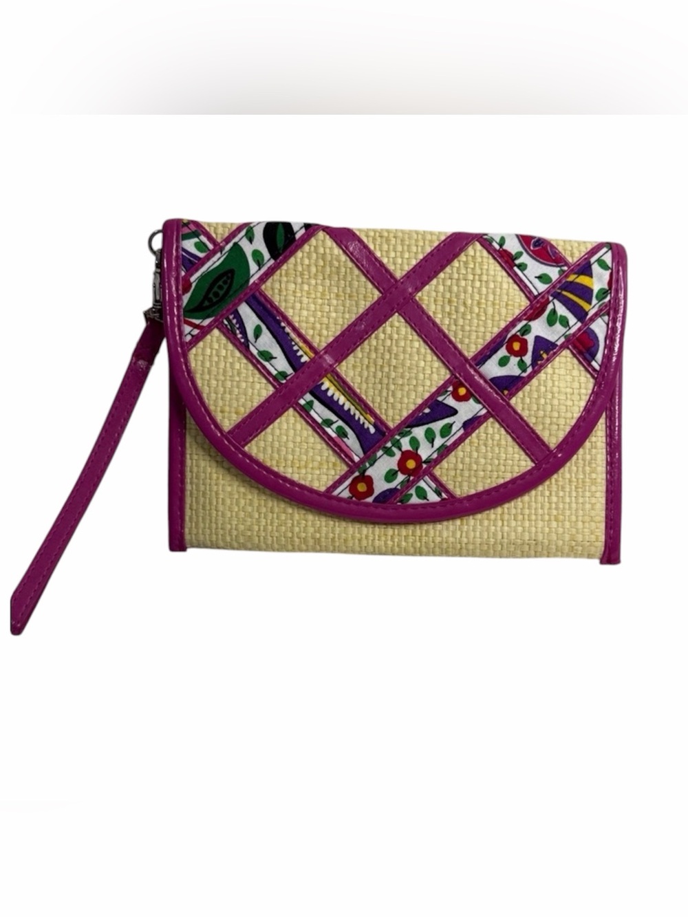 Vera Bradley "Viva La Vera" Envelope Straw Wristlet Clutch,nwot, retired